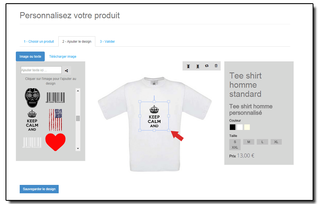 Adaptez votre design à votre t-shirt