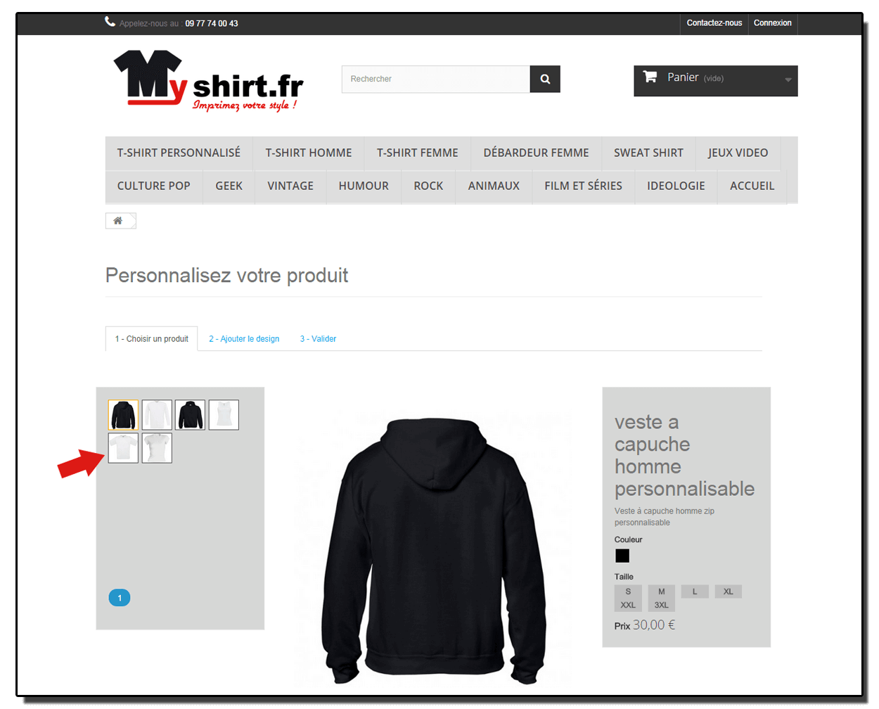 Personnalisez votre t-shirt, sweat, débardeur, avec myshirt.fr