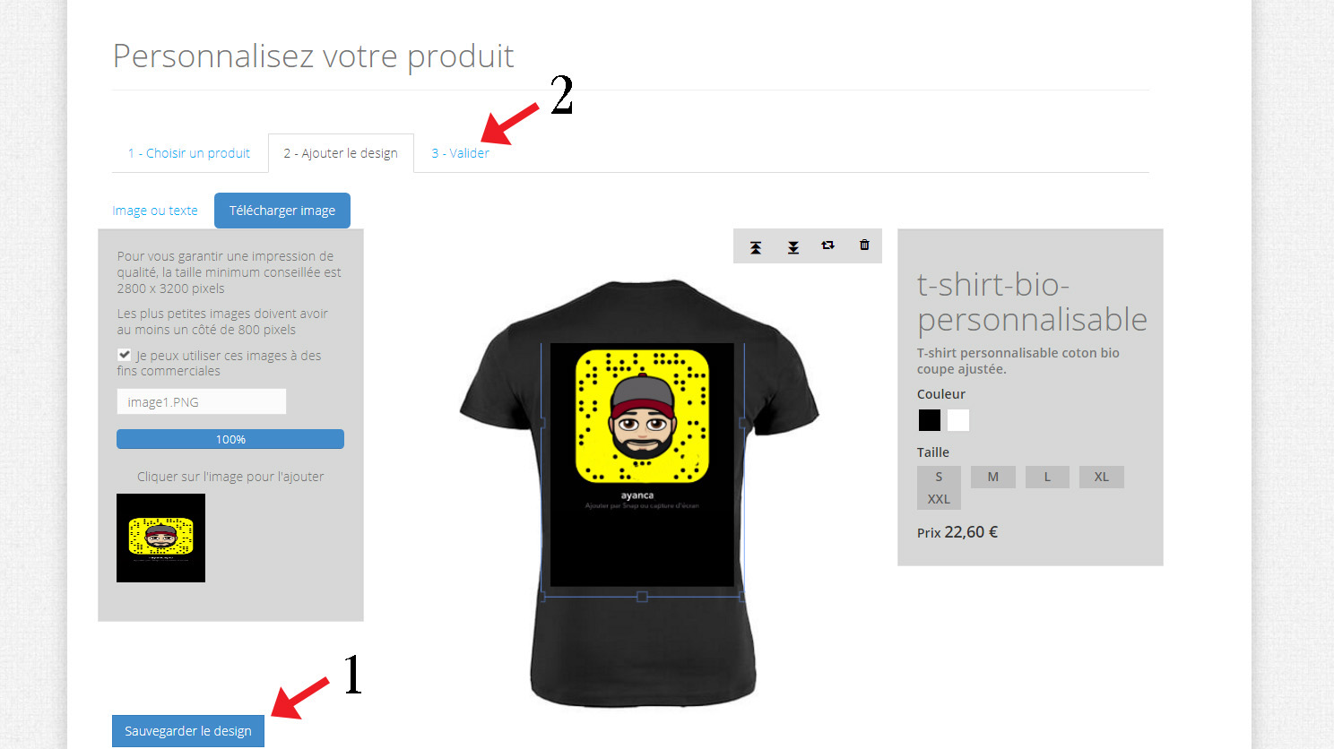 t shirt snapchat personnalisé