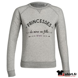 sweat femme princesse de mère en fille