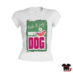 t shirt femme publicité vintage hot dog