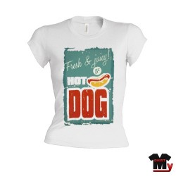 t shirt femme publicité vintage hot dog