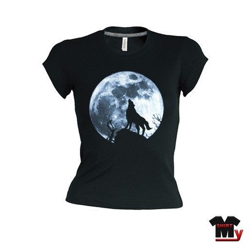 tee shirt femme loup pleine lune