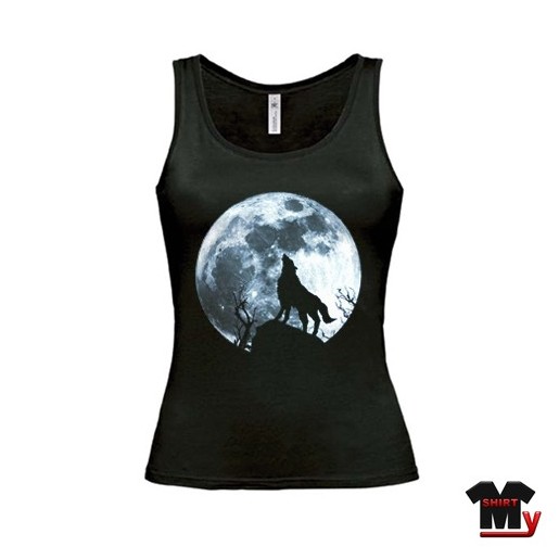 tee shirt femme loup pleine lune