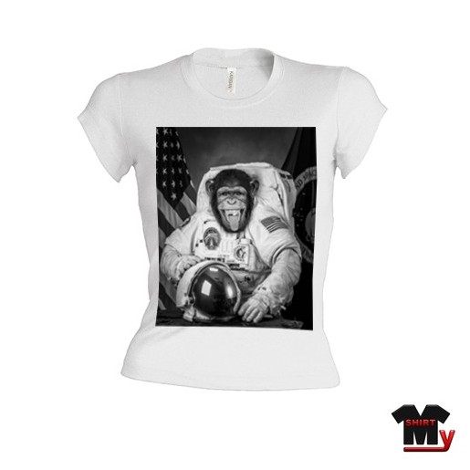 T shirt femme singe astronaute