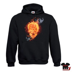 Sweat tête de mort flamme