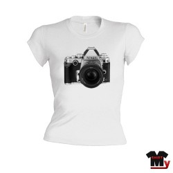 T shirt femme appareil photo Vintage