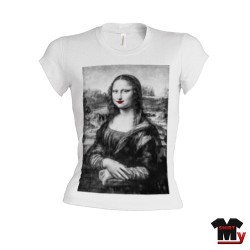 T shirt femme Joconde lèvre rouge