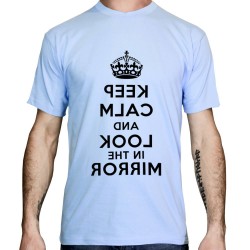 tee shirt humour keep calm bleu ciel