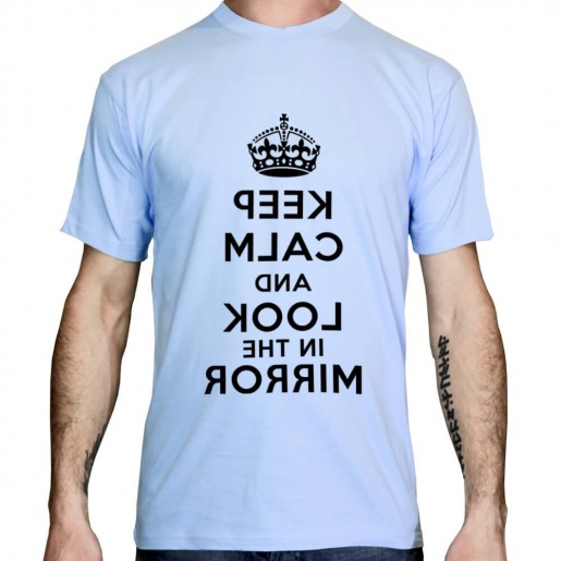 tee shirt humour keep calm bleu ciel