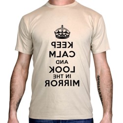 t-shirt keep calm and look in the mirror sable
