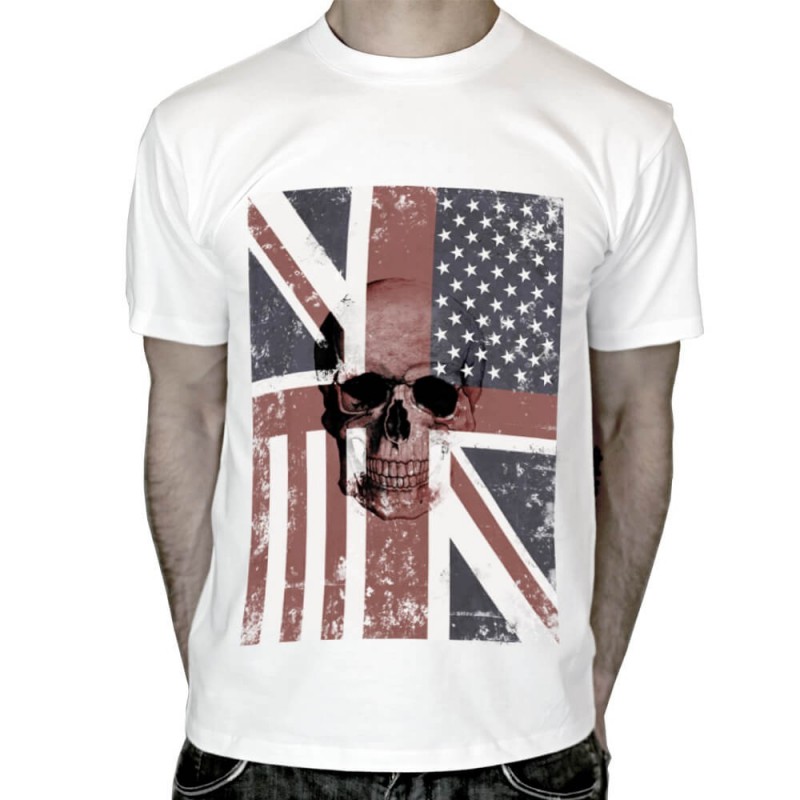 T-shirt-tete-de-mort-Drapeau