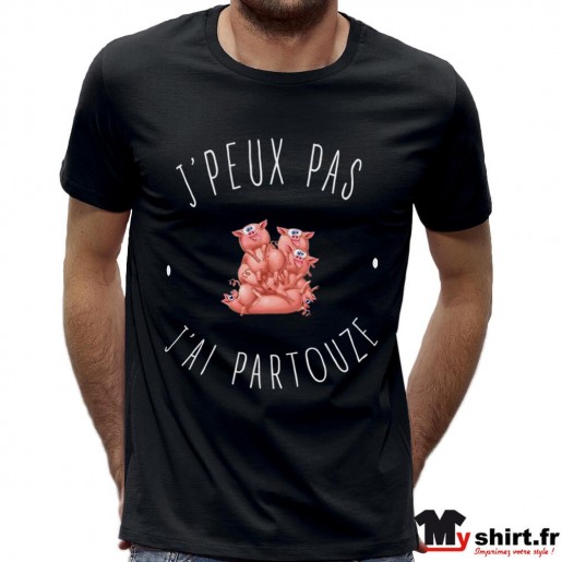 t shirt je peux pas j'ai partouze