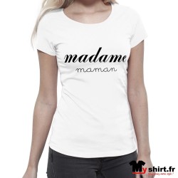 t shirt madame maman blanc